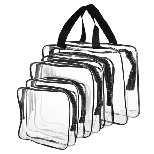 LOORGVEL 5 Stück Teiliges Transparente Kosmetiktaschen PVC Reise Organizer Makeup Beutel Vielseitig Leicht für Damen Kulturbeutel Waschutensilien Aufbewahrung von LOORGVEL