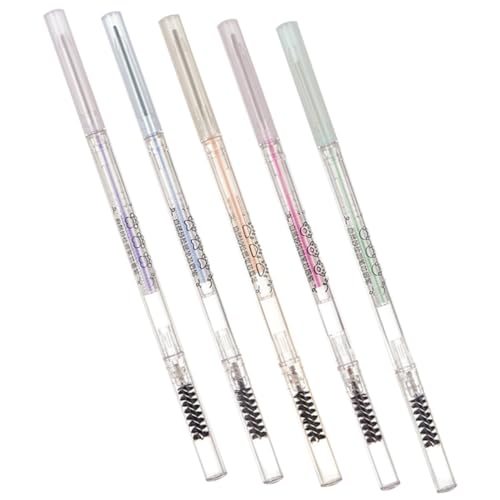 LOORGVEL 5 Stück Wasserfester Augenbrauenstift Teiliges mit Dual Ende Schweißfester Feiner Brauenstift für Natürliches Augenbrauen Make Up Vielseitig Einsetzbar für Zuhause und von LOORGVEL