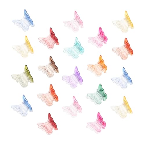 LOORGVEL 50 Stück Mini Schmetterling Haarklammern Bunte Kleine Haarspangen aus Kunststoff für Mädchen und Frauen Stylische Langlebige Haarclips zum Flechten und Alltagslook von LOORGVEL