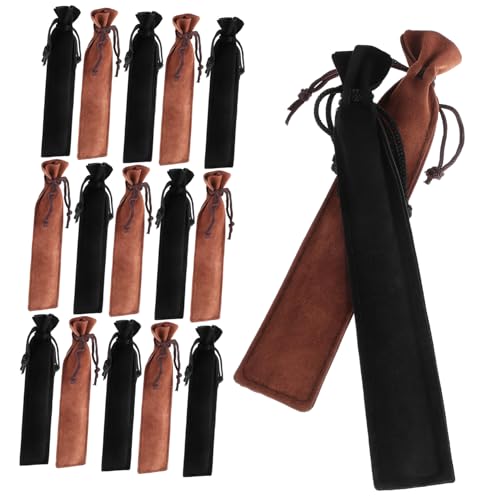 LOORGVEL 50 Stück Samtige Kordelzug Stiftbeutel Einzelner Schutz für Füller Kugelschreiber und Bleistifte Weich Gepolsterte Federmäppchen für Schule Büro und Schreibwaren Aufbewahrung von LOORGVEL
