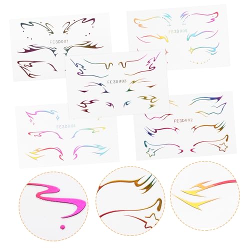 LOORGVEL 5Blätter Schmetterling Lidschatten Aufkleber Temporäre Eyeliner Tattoos für Selbstklebende Make Up Sticker für Partys und Festivals Augenbrauen Dekoration von LOORGVEL