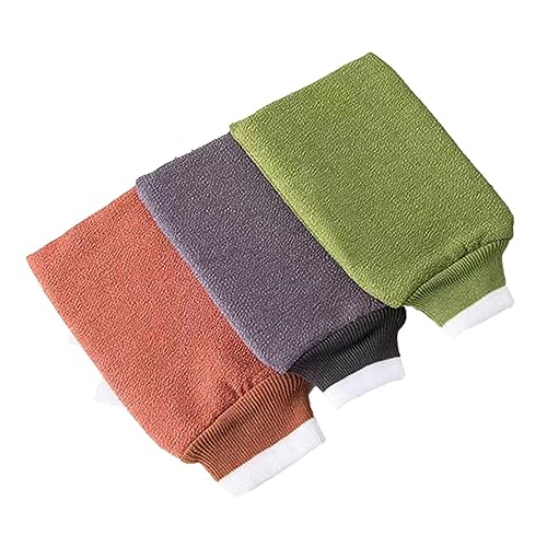 LOORGVEL 6 Stück Duschhandschuhe Peeling Badehandschuhe Dual Side Körperpeeling Aus Nylon Einheitsgröße Für Damen Und Herren Schnell Trocknend Maschinenwaschbar Mit Aufhängeschlaufe von LOORGVEL