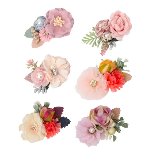 LOORGVEL 6 Stück Teiliges Blumen Haarklammern Niedliche Wiederverwendbare Haarspangen für Damen und Mädchen Vielseitig Tragbar für Hochzeiten Partys und Besondere Anlässe von LOORGVEL