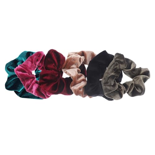 LOORGVEL 6 Stück Teiliges Elastische Haargummis aus Samt Langlebig und Rutschfest Geeignet für Dickes und Dünnes Haar Vielseitige Haarschmuckbänder für Frauen und Mädchen für Pferdeschwanz von LOORGVEL
