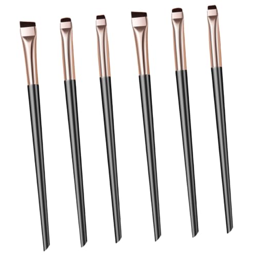 LOORGVEL 6 Stück Teiliges Eyeliner Pinsel Set für Frauen Feiner Präzisions Lidschattenpinsel Kleiner Schräger Applikator für Präzises Augen Make Up Handlich und Tragbar für Unterwegs von LOORGVEL
