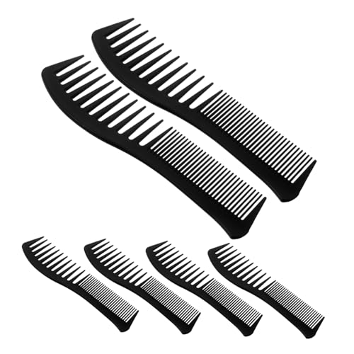 LOORGVEL 6stücke Friseurkamm Mit Breiten Zähnen Doppelseitiger Kamm Für Haarkämmen Hitzebeständiges Material Für Styling Und Entwirren Ergonomischer Fischgriff Für Damen Und Herren von LOORGVEL