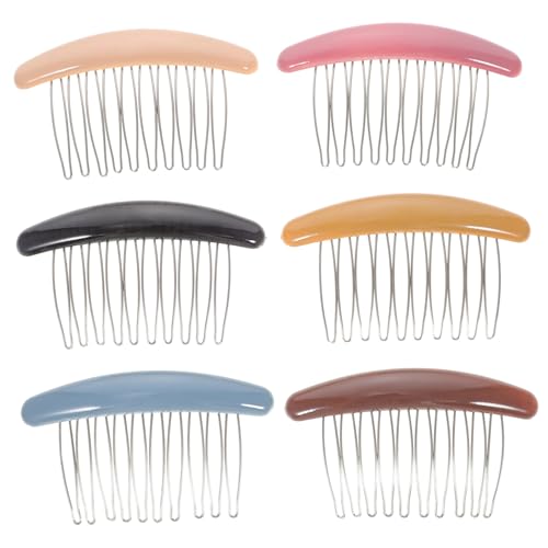 LOORGVEL 6 Stück Teiliges Haarkamm mit Zähnen Rutschfeste Haarkämme für Frauen Dekorative Haaraccessoires in Farben Eleganter Seitenkamm zum Styling und Hochstecken Modisches Frisurzubehör von LOORGVEL