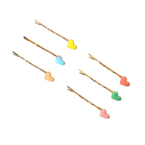LOORGVEL 6 Stück Herz Haarspangen Legierung Haarnadeln für Mädchen Dekorative Haaraccessoires für Partys von LOORGVEL