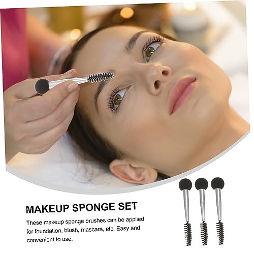 LOORGVEL 6 Stück Teiliges Make Up Schwamm mit Doppeltem Applikatorkopf Vielseitig für Foundation Lidschatten und Mascara Langlebiger Griff für Präzises Augenbrauen und Wimpern Make Up von LOORGVEL