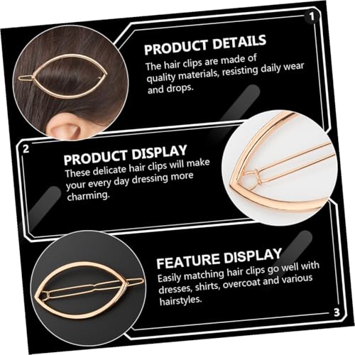 LOORGVEL 6 Stück Teiliges Metall Haarklammern Oval Geometrisch Haarschmuck Damen Leichtes Design für Alltag Party Hochzeit Langlebige Haarspangen in Gold und Silber von LOORGVEL