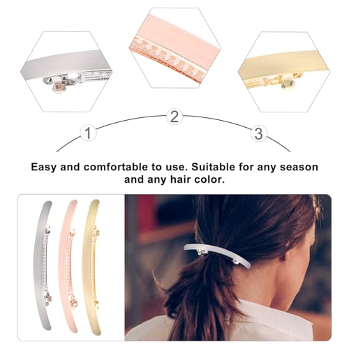 LOORGVEL 6 Stück Teiliges Schlanker Eleganter Haarklammern für Damen Modische Glatte Haarspangen in Gold Silber Roségold Rutschfest und Wiederverwendbar Geeignet für Party Hochzeit und von LOORGVEL
