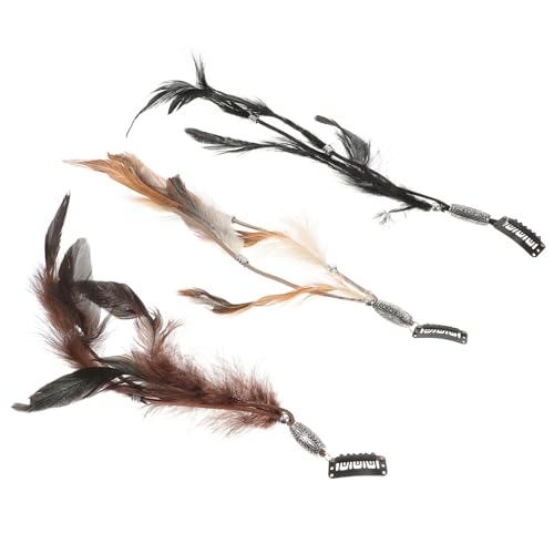 LOORGVEL 6 Stück Teiliges Vintage Federn Haarklammern für Dreadlocks Damen Leichtes Design Stilvoller Haarschmuck für Festival Karneval Cosplay und Alltag Einfach zu Befestigen und Bequem von LOORGVEL