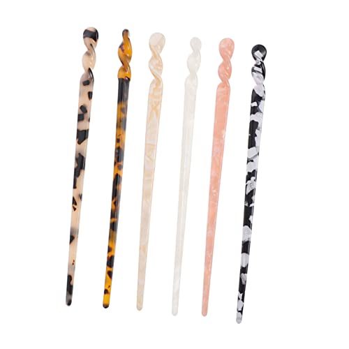 LOORGVEL 6 Stück Teiliges Vintage Haarnadeln aus Acetat Lange Klassische Chinesische Haarstäbchen Leicht Robust für Dutt und Alltagsfrisuren Eleganter Haarschmuck für Damen von LOORGVEL
