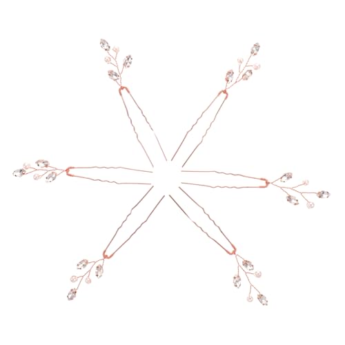 LOORGVEL 6 Stück U förmige Haarnadeln mit Strass und Perlen Leichte Braut Haarschmuck für Hochzeit Eleganter Haarpin für Damen und Mädchen Komfortabel und Dekorativ von LOORGVEL