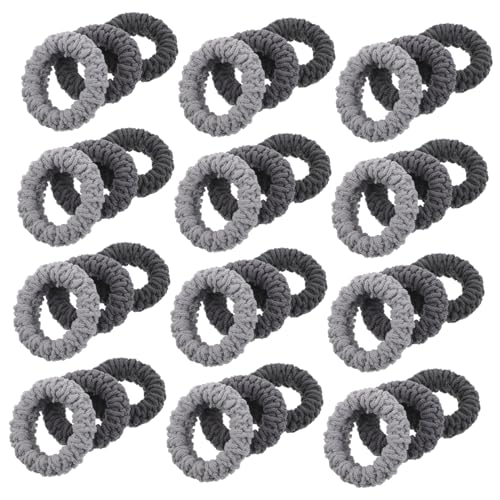 LOORGVEL 60 Stück Haargummi Hohe Elastizität Gestrickt Dicke Haarschleifen Weich Flauschig Ponytail Halter Vielseitige Haarschmuck für Mädchen Frauen Teens von LOORGVEL