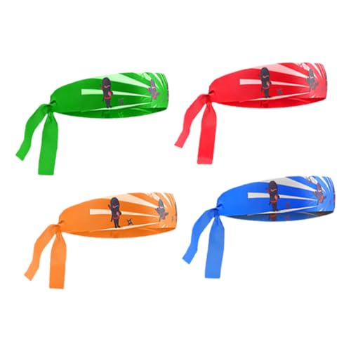 LOORGVEL 6stücke Ninja-stirnbänder Für Junge Mädchen Karate-cosplay-zubehör Verstellbar Mit Klassischen Ninja-elementen Für Themenpartys Und Spieltreffen Geeignet von LOORGVEL