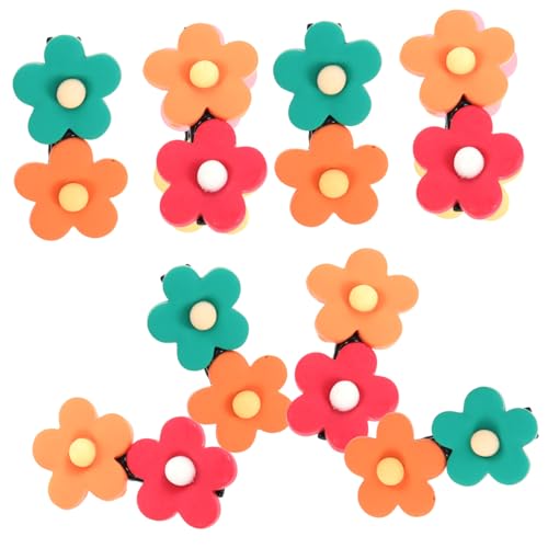 LOORGVEL 8 Stck Teiliges Kleine Bunte Blumen Haarklammern für Mädchen Schmerzfreie No Crease Haarspangen Robustes Material Geeignet für Dickes und Zartes Haar Dekoratives Haarschmuck von LOORGVEL