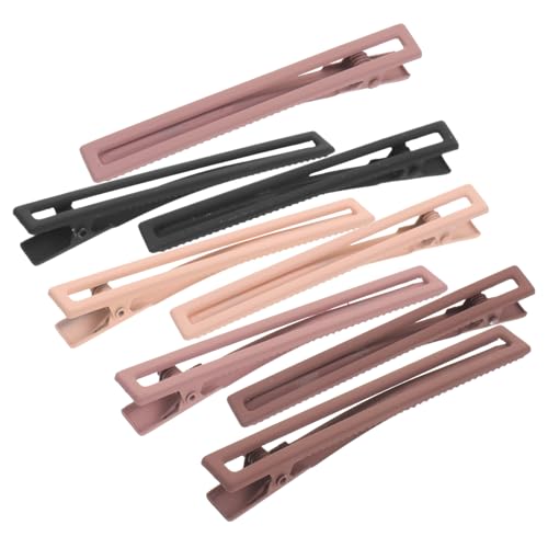 LOORGVEL 8 Stück Teiliges Entenschnabel Haarspangen aus Metall Leichte Hohl Gearbeitete Haarklammern für Dickes Haar Rutschfeste Damen Haarschmuckclips in Kaffeebraun Passend für Frauen von LOORGVEL