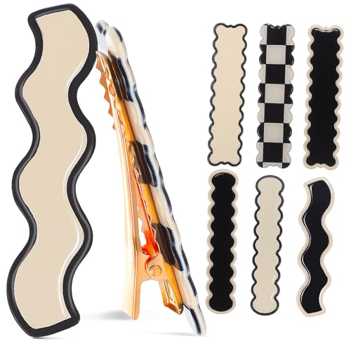 LOORGVEL 8 Stück Teiliges Flache Alligator Haarklammern für Dickes Haar Langlebige Haarklammern Biegung Kawaii Styling Accessoires für Frauen Vielseitig Einsetzbar für Haar Rucksack und von LOORGVEL