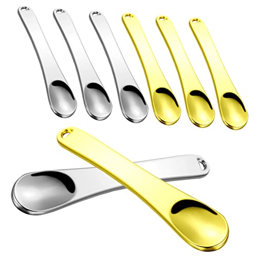 LOORGVEL 8 Stück Metall Make up Löffel Spatel Für Gesichtspflege Kosmetikspatel Für Masken Und Cremes Leichtes Design Edles Material Vielseitig Verwendbar Praktische Aufbewahrung von LOORGVEL