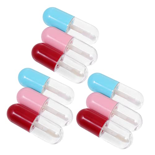 LOORGVEL 9 Stück Leere Lip Gloss Tuben Runde DIY Lippenfarbenflaschen Transparente Kosmetikbehälter für Lippenstifte zum Befüllen und Gestalten Farben Zufällig Zufällige Zufällige Farbe von LOORGVEL