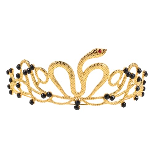 LOORGVEL Ägyptisches Schlangenkronen Stirnband aus Robustem Legierungsmetall mit Funkelnden Strasssteinen Leichter und Bequemer Brautschmuck für Hochzeit Party Halloween Damen von LOORGVEL