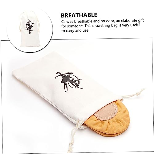 LOORGVEL Atmungsaktive Canvas Balletttasche mit Kordelzug Kratzfester Tanzschuh Organizer Vielseitige Aufbewahrungstasche für Spitzenschuhe Praktisch für Damen und Mädchen von LOORGVEL