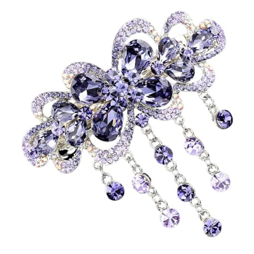 LOORGVEL Automatische Strass Haarspange mit Federmechanismus Modische Französische Haarklammer für Damen Funkelndes Party Haarschmuck Accessoire Geeignet für Dickes und Dünnes Haar von LOORGVEL