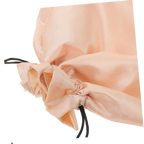 LOORGVEL Ballett Tanzschuh Tasche mit Kordelzug Verschleißfest Satin Aufbewahrungsbeutel für Mädchen Ballettschläppchen und Spitzenschuhe Beige von LOORGVEL