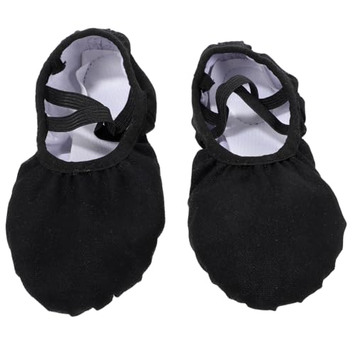 LOORGVEL Ballettschuhe Mädchen Yoga Tanzschuhe Atmungsaktiv rutschfest Elastischer Bequeme Ballerinaschuhe für Kleinkinder Schwarz von LOORGVEL