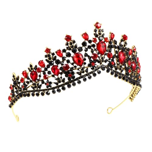 LOORGVEL Barock Braut Tiara Krone mit Strasssteinen Vintage Hochzeit Haarschmuck Feine Damen Deko für Braut Mädchen Party Festzug von LOORGVEL