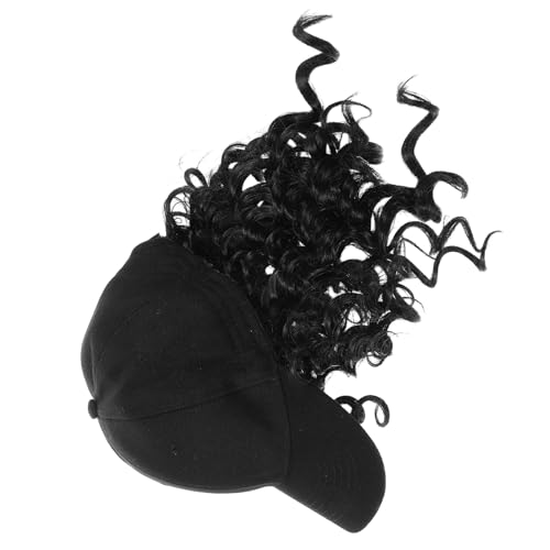 LOORGVEL Baseball Cap Wig mit Lockigem Haar für Frauen Integrierte Baseballmütze mit Afro Locken Atmungsaktiv Leicht für Sonnenschutz und Alltag im Frühling Winter von LOORGVEL