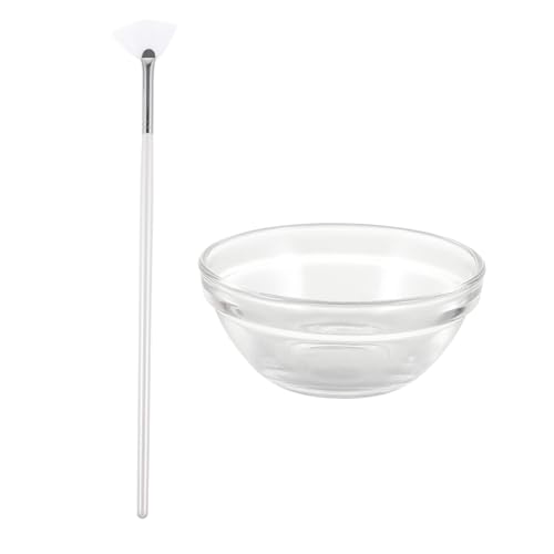 LOORGVEL Beauty Salon DIY Gesichtsmaske Pinsel Teiliges Hautfreundliches Glas Rührschale für Sanftes Auftragen Wiederverwendbar Tragbar für Schlafmasken und Spa Anwendungen von LOORGVEL