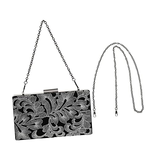 LOORGVEL Bestickte Abendhandtasche Damen Klassische Clutch mit Kettenriemen Kleine Handliche Umhängetasche für Party Hochzeit Elegant von LOORGVEL