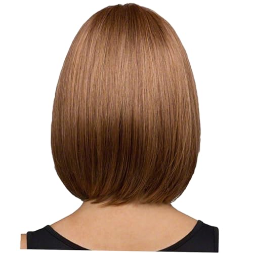 LOORGVEL Bob Perücke Cosplay Für Damen Kurz Und Gerade Synthetisches Haar Braun Wiederverwendbar Und Waschbar Für Partys Halloween Und Kostüme von LOORGVEL