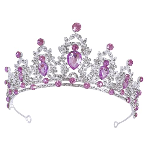 LOORGVEL Braut Hochzeit Tiara Silber Barock Krone Haarschmuck Accessoire für Frauen und Mädchen für Hochzeit Geburtstag Fest und Feierlichkeiten von LOORGVEL