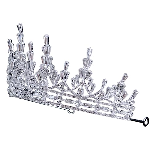 LOORGVEL Brautkrone aus Silber mit Funkelnden Strasssteinen Damen Tiara für Hochzeit Braut und Fest Hochwertiger Haarschmuck Stabil und Langlebig für Fotoshootings und Besondere Anlässe von LOORGVEL
