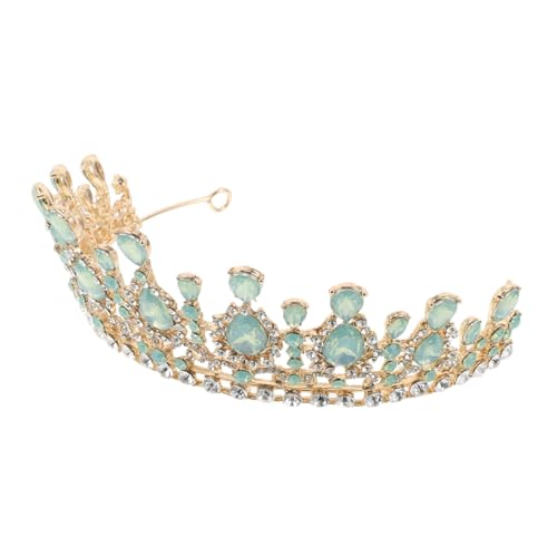 LOORGVEL Brautkrone mit Grünen Kristallen Leichte Anmutige Hochzeits Tiara aus Metall mit Funkelnden Strasssteinen Stilvolles Braut Haarreif Accessoire für Hochzeit Party Fotoshooting von LOORGVEL