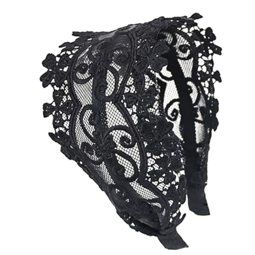 LOORGVEL Breites Spitzen Haarband Damen Elegant Party Haarreif Mädchen Haarschmuck Haarschmuck für Alltag Hochzeit Make Up und Festlichkeiten von LOORGVEL