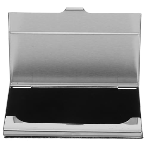 LOORGVEL Business Card Case Damen Edelstahl Visitenkartenetui Schwarz Robust Sicher Portabel Business Card Holder Minimalistisches Design Für Beruf Reise von LOORGVEL
