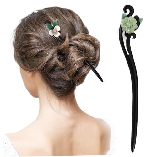 LOORGVEL Chinesische Haarnadel aus hochwertigem Holz Handgefertigte Blumenform Traditioneller Stil Modisches Outdoor Haaraccessoire für Damen Geeignet für Hochzeit Alltag und Geschenke von LOORGVEL