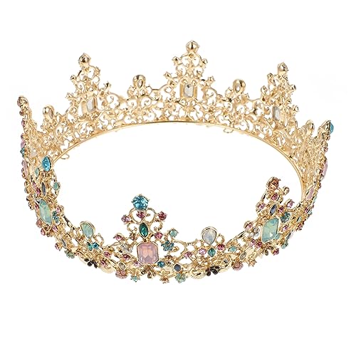 LOORGVEL Delikate Brautkrone mit Funkelnden Kristallen Barockstil Hochzeits Haaraccessoire für Damen Runde Krone Feines Design für Braut und Brautjungfern von LOORGVEL