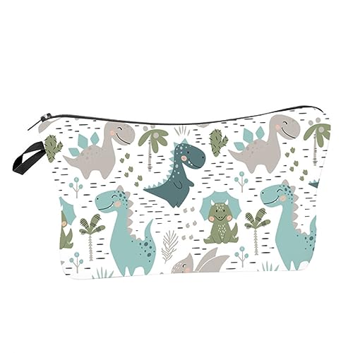 LOORGVEL Dinosaurier Kosmetiktasche Handtasche Polyester Leicht Tragbar mit Großem Fassungsvermögen für Outdoor Makeup Unterwegs Damen Reise Organizer von LOORGVEL