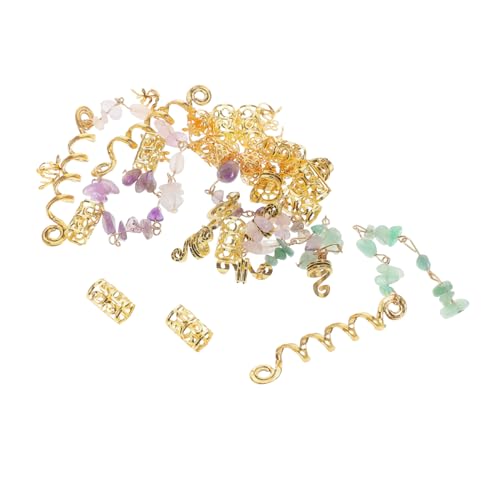 LOORGVEL Dreadlocks Haarschmuck Metall Anhänger Großes DIY Haarzubehör für Damen Verstellbar Robust Glänzend Stylischer Schmuck für Zöpfe Partys Hochzeiten Alltag von LOORGVEL