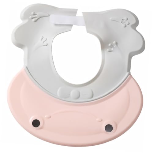 LOORGVEL Duschhaube Waschhaube mit Ohrenschutz Verstellbar für Junge Mädchen und Kleinkinder Badehut mit Schutzkrempe gegen Wasser und Schaum Cartoon Design für Baden und Haarewaschen von LOORGVEL