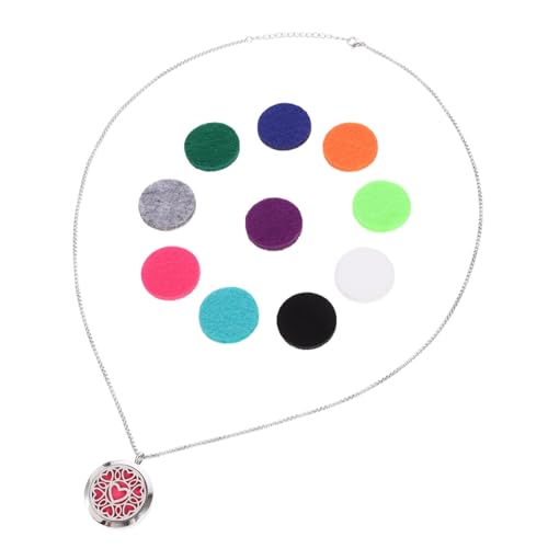 LOORGVEL Edelstahl Aromatherapie Anhänger Halskette mit Nachfüllpads Vintage Duft Diffusor Schmuck für Damen Langlebiger Duftkettenanhänger Praktische Aromatherapie Geschenkidee von LOORGVEL