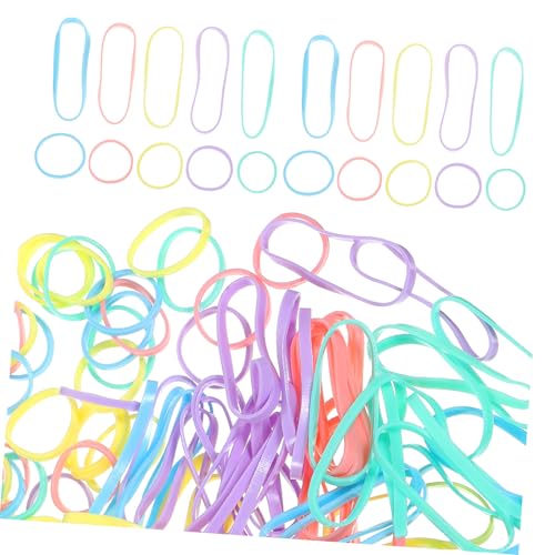 LOORGVEL Elastische Haargummis Einweg Haargummis mit Hoher Elastizität für Mädchen Farbige Haarbänder zum Flechten Pferdeschwanz und Hochsteckfrisuren Haarschonend und Praktisch für Partys von LOORGVEL