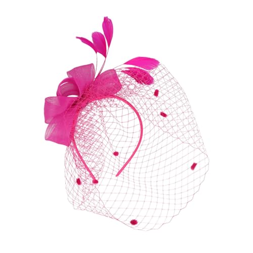 LOORGVEL Eleganter Braut Haarclip aus Rosafarbenem Netzstoff Vielseitig als Haarklammer und Haarreif Stilvoller Haarschmuck für Damen für Hochzeiten Partys und Festliche Anlässe von LOORGVEL