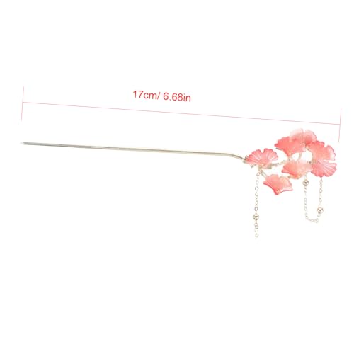 LOORGVEL Eleganter Haarschmuck Ginkgo Haarnadel mit Quaste für Damen Stabile Haarnadel zum Fixieren von Dutt und Dickem Haar Schlichtes Design Geeignet für Hochzeiten und Festliche Anlässe von LOORGVEL