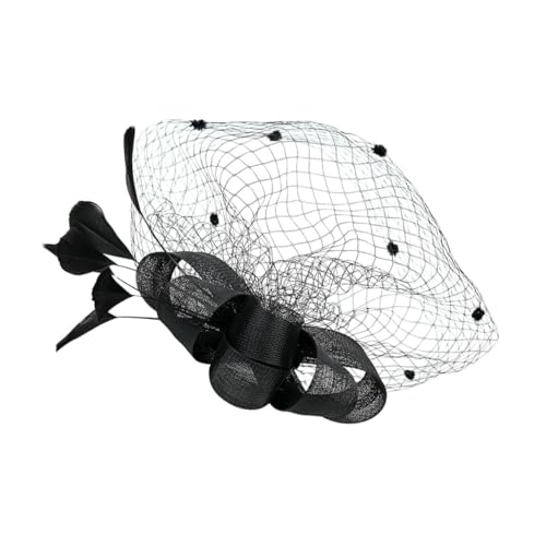 LOORGVEL Eleganter Schwarzer Netzstoff Haarschmuck Braut Haarband Zweifach Nutzbar für Hochzeit Fotoshooting Festliche Anlässe Damen Haarschmuck Accessoire von LOORGVEL